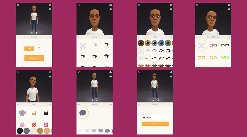 The first iteration of the Character creator